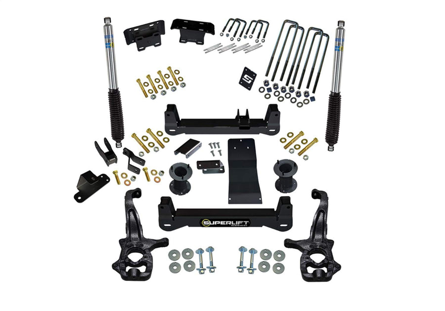 SUPERLIFT SUSPENSION RealTruck 6" Lift Kit | Complete Lift Kit with Front Strut Spacers & Rear Bilstein 5100 Series Shocks | K182B | Fits 2019-2024 Chevrolet Silverado / GMC Sierra 1500