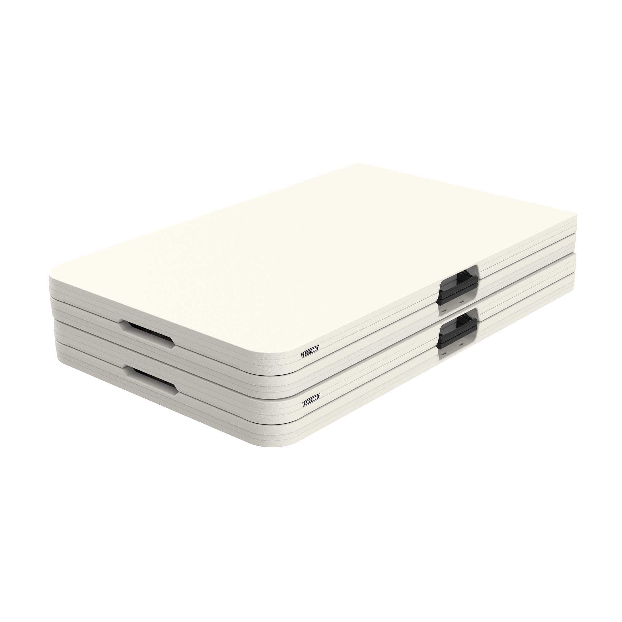Commercial Lifetime Fold in Half Table, 8 Feet, 2 Pack, Almond