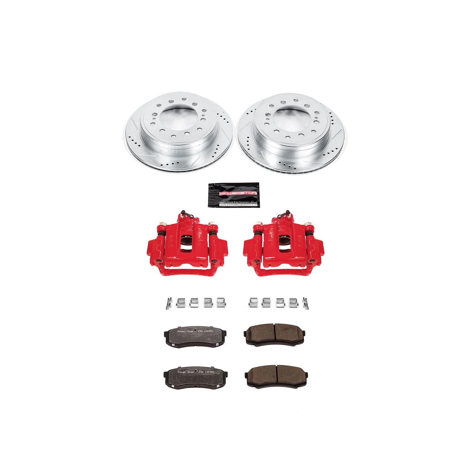 Brake Kit Power Stop KC5875A-36 with Caliper (Rear Truck and Tow), 1 Pack For Toyota FJ Cruiser 2010-2014 [Model Specific]