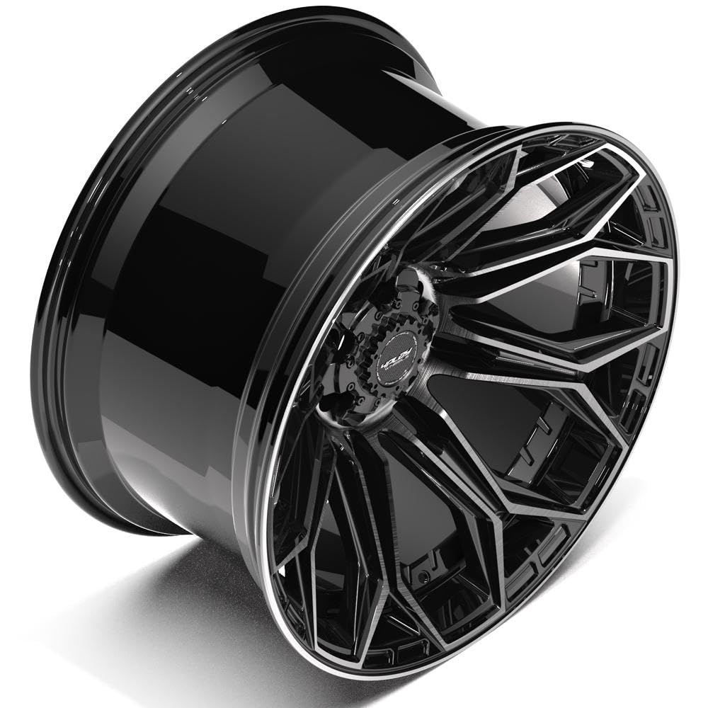 4PLAY Wheels 22 Inch Rim 4P83 Fits 6x135 & 6x139.7 22x12 Gloss Black Brushed with Tinted Clear (1)