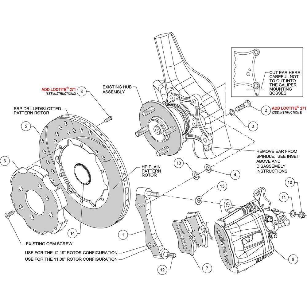 Red CPB Rear Kit, 11.00"