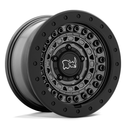 Black Rhino BARRICADE Hard Alloys 17X8.5, 5X5.0, 4.04, -18mm GUN BLACK WITH BLACK ROCK GUARD - 1785BCD-85127G71
