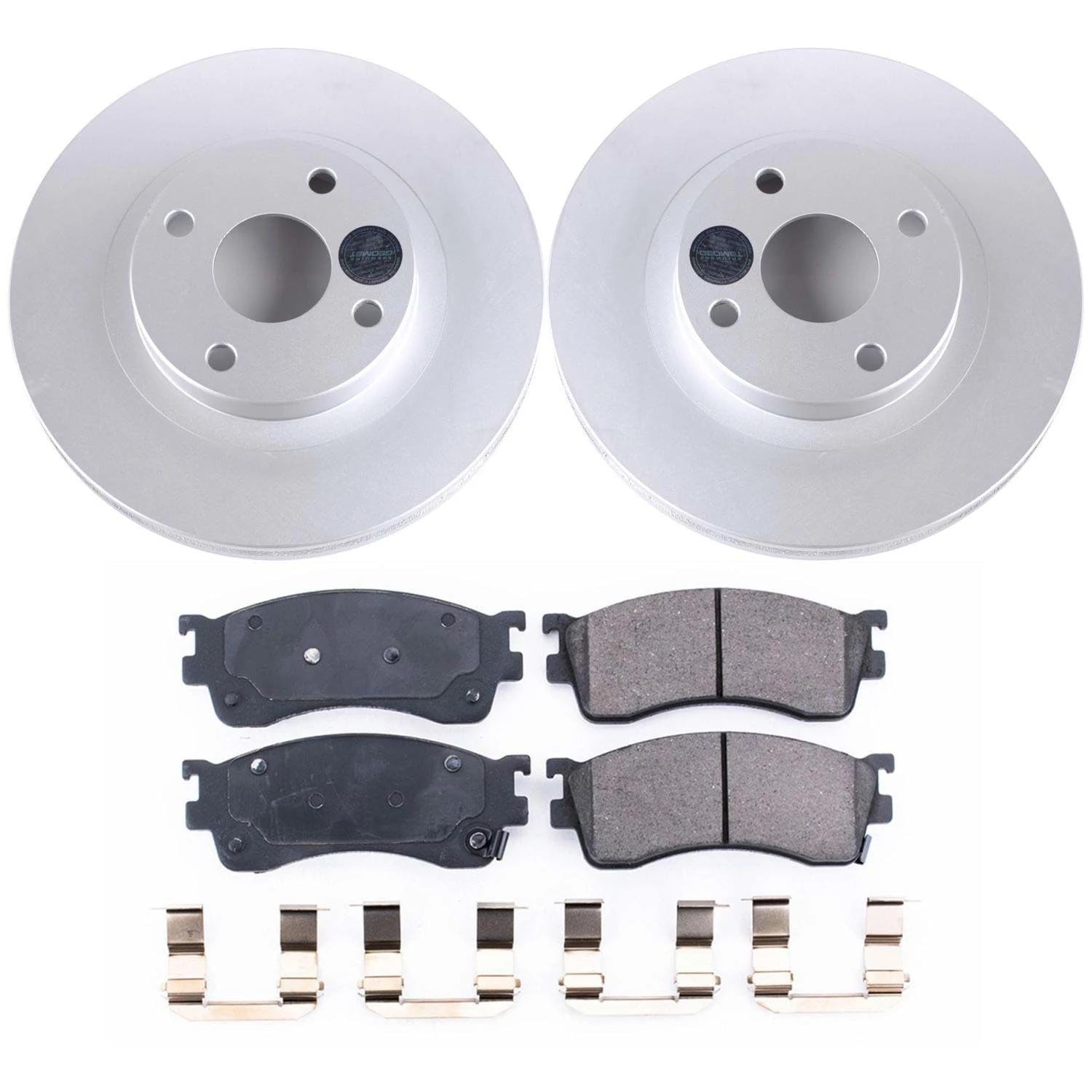 Power Stop CRK6786 Front Brake Kit- Coated Brake Rotors & Z17 Ceramic Brake Pads For Mazda Protege 2001-2003 [Model Specific]