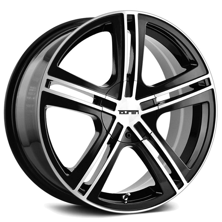 TR62 TOUREN Black/Machined Face/Machined Lip Wheel with Alloy Steel (16 x 7. inches /112 x 112 mm, 40 mm Offset)