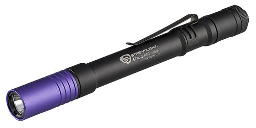 Streamlight Stylus Pro USB 66149 400nm UV Rechargeable Penlight with USB Cord and Nylon Holster, Black
