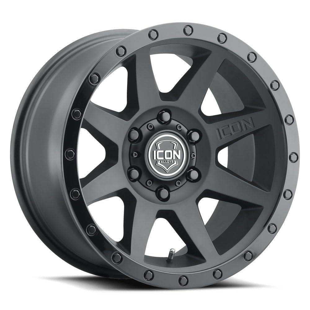 Rebound ICON Alloys, Double Black, 18 x 9/6 x 5.5, 0mm Offset, 5" BS