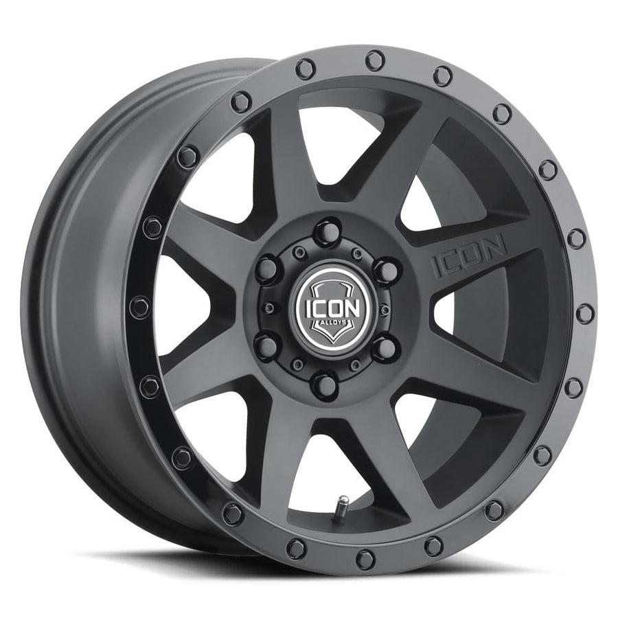 Rebound ICON Alloys, Double Black, 18 x 9/6 x 5.5, 0mm Offset, 5" BS