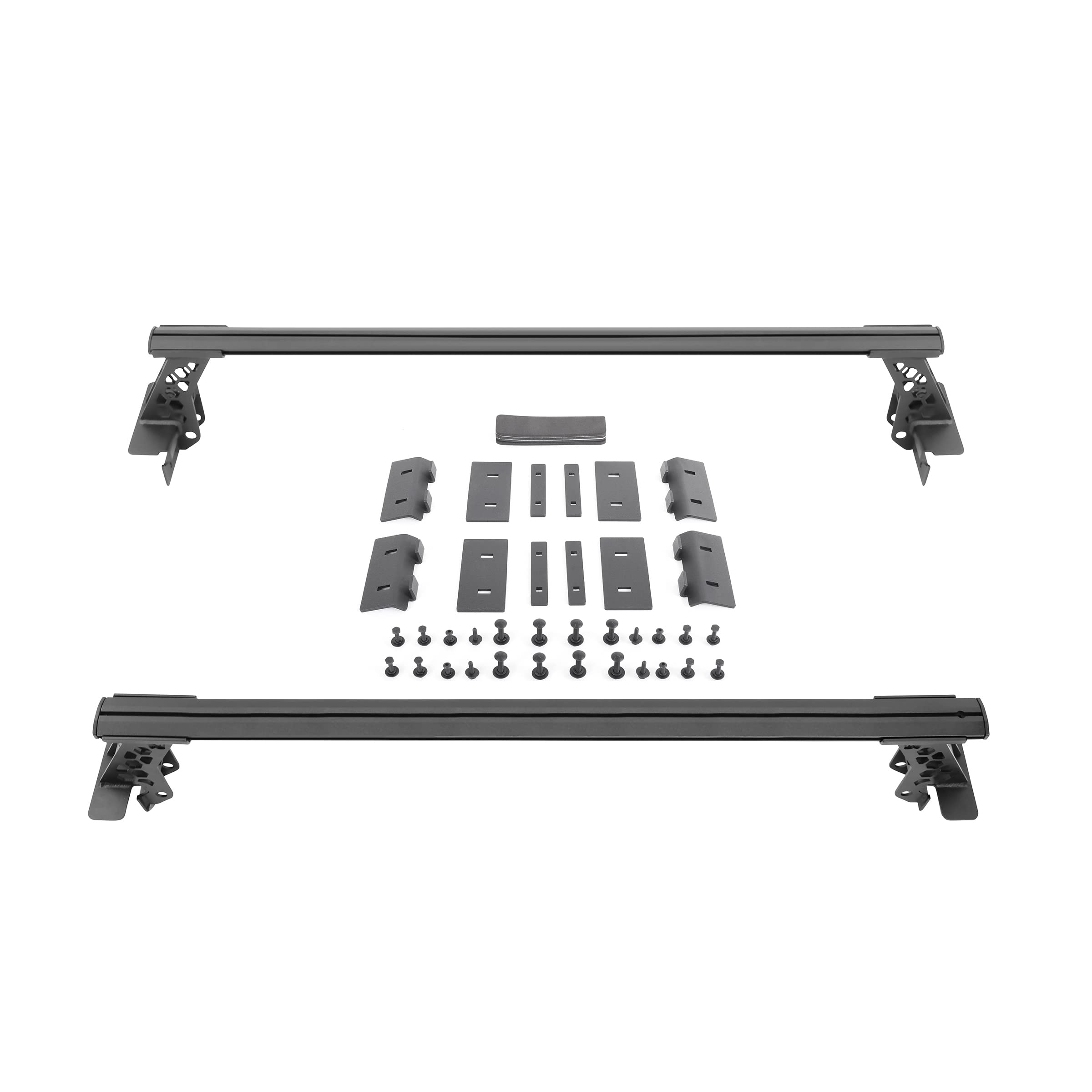 XRS Go Rhino Cross Bars - Bed Rail Kit for Mid-Sized Trucks without Tonneau Covers | Mild Steel, Textured Black | 5935000T | Fits 2005 - 2024 Nissan Frontier & Other Mid-Sized Trucks (See description)
