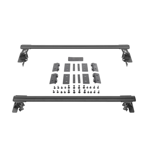 XRS Go Rhino Cross Bars - Bed Rail Kit for Mid-Sized Trucks without Tonneau Covers | Mild Steel, Textured Black | 5935000T | Fits 2005 - 2024 Nissan Frontier & Other Mid-Sized Trucks (See description)