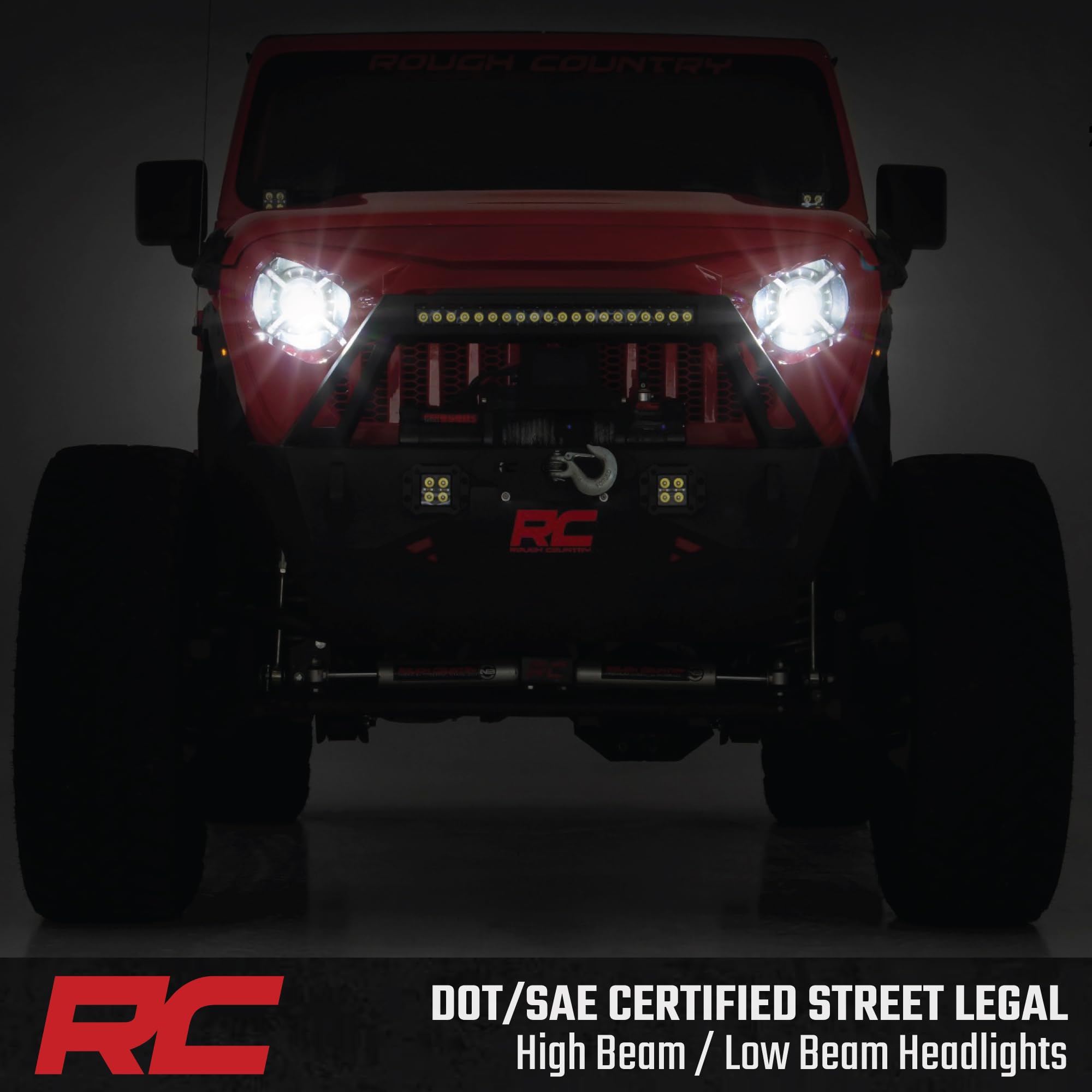 Rough Country 9" Round LED Headlights for 18-24 Jeep JL/JLU/Gladiator - RCH5100