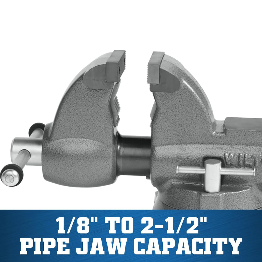 Wilton 3-1/2" Jaw Width Pipe & Bench Vise, 5" Max Jaw Opening, 4-1/2" Throat (Model C-0)