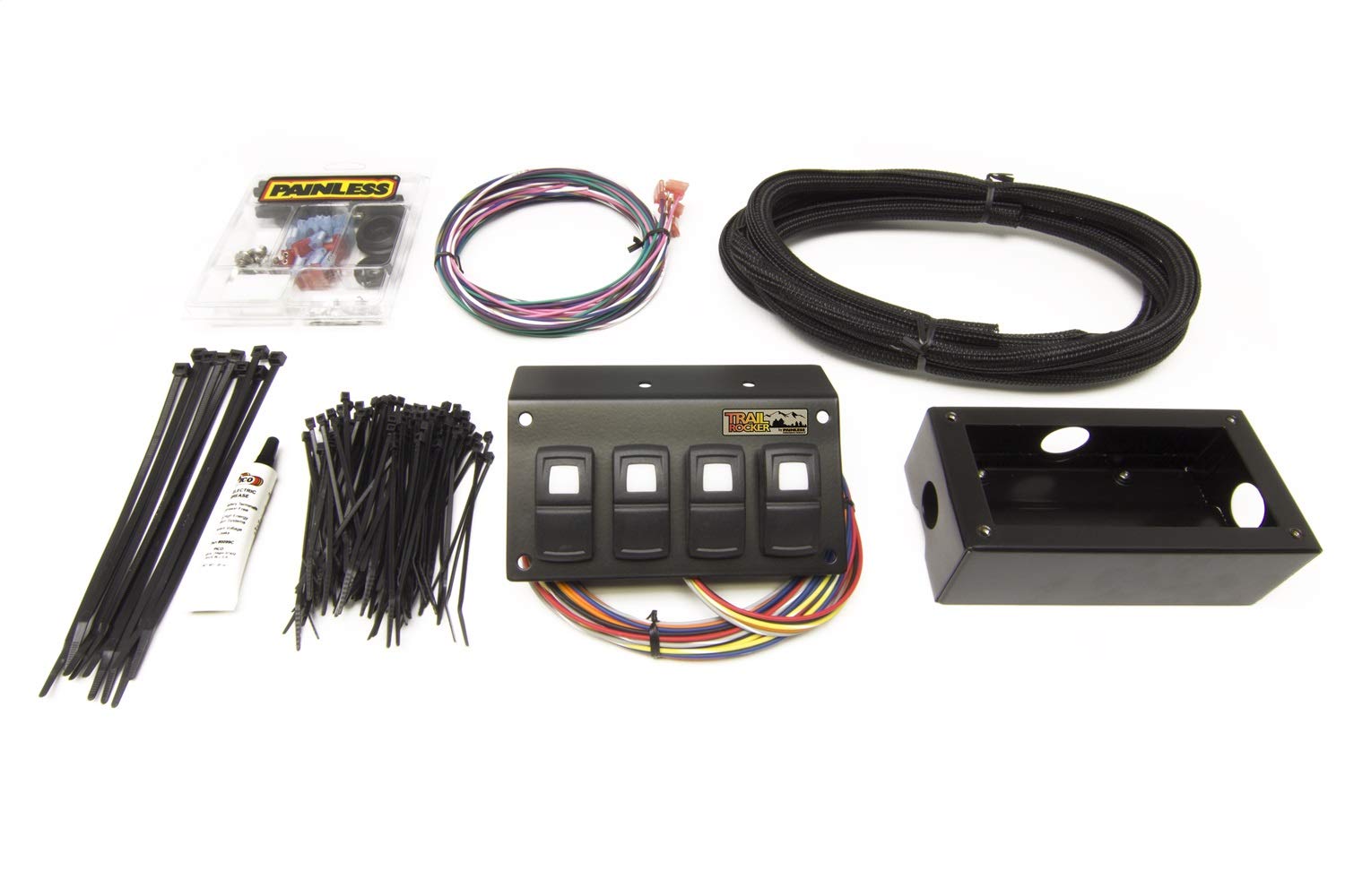 Trail Rocker Painless Performance 57109 4-Switch Panel, Flange or Underdash Mount