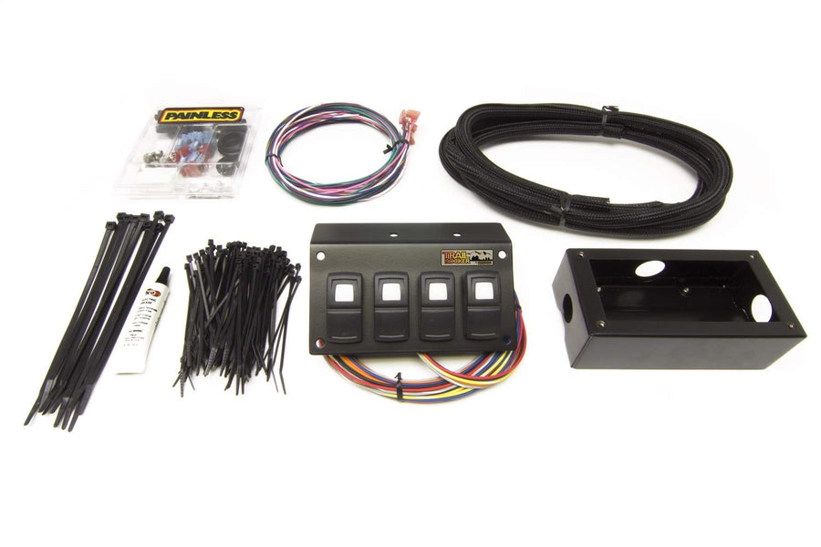 Trail Rocker Painless Performance 57109 4-Switch Panel, Flange or Underdash Mount