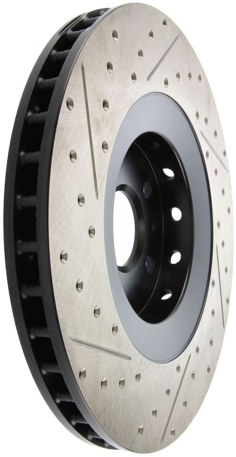 Front Left StopTech 127.62128L Automotive Replacement Drilled and Slotted Disc Brake Rotor Fits Select 2009-2015 Cadillac CTS