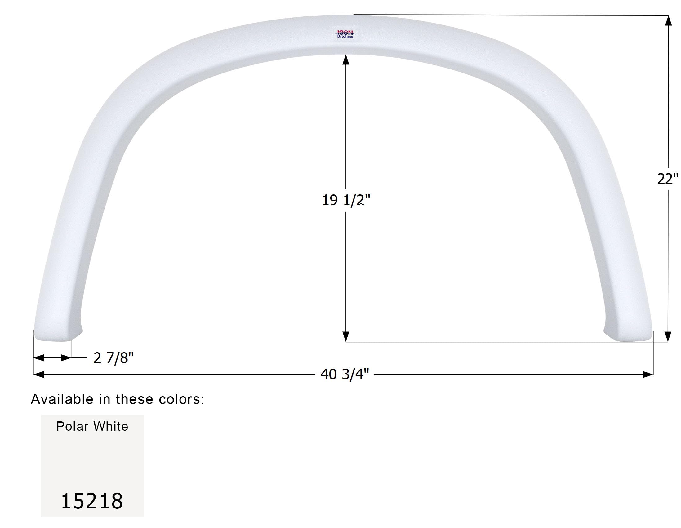 Single Axle Fender Skirt ICON 15218 for Four Winds - Polar White FS5218
