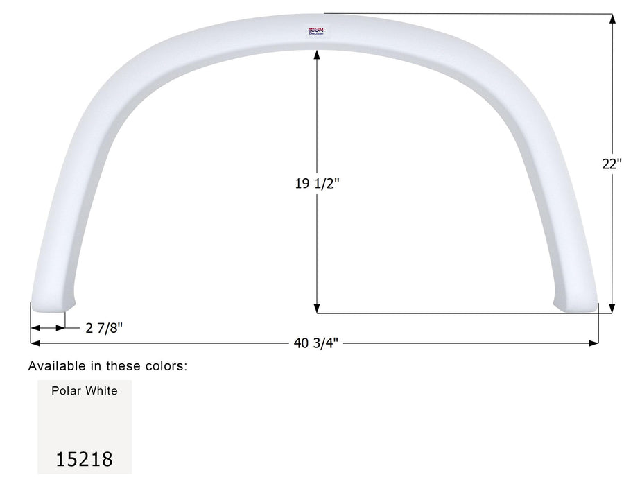 Single Axle Fender Skirt ICON 15218 for Four Winds - Polar White FS5218