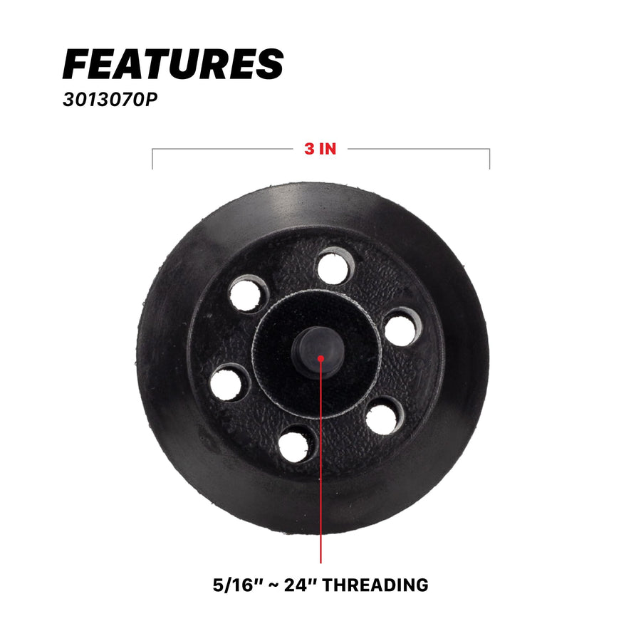 3” Maxshine Hook & Loop Dual Action Backing Plate – Universal Fit for High Speed DA Polishers 12000 OPM, Thermal Endurance, 5/16” ~ 24 Thread - Professional Detailing Accessory