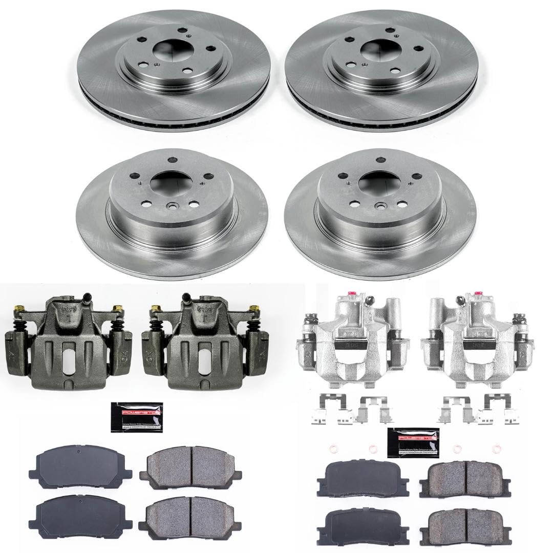 Power Stop KCOE1140A Stock Replacement Brake Kit Front & Rear with OE Calipers For Toyota Highlander 2001-2003 [Model Specific]