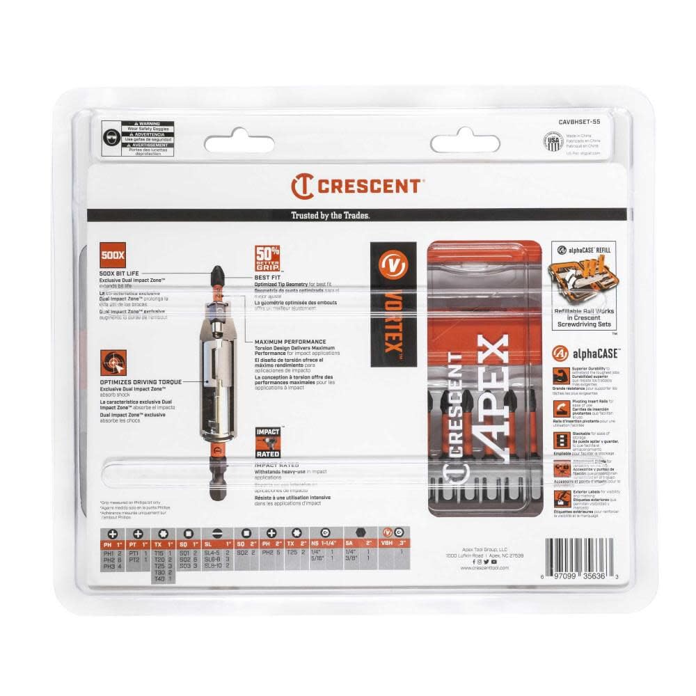 VORTEX™ 55 Piece Bit Holding Fastening Set