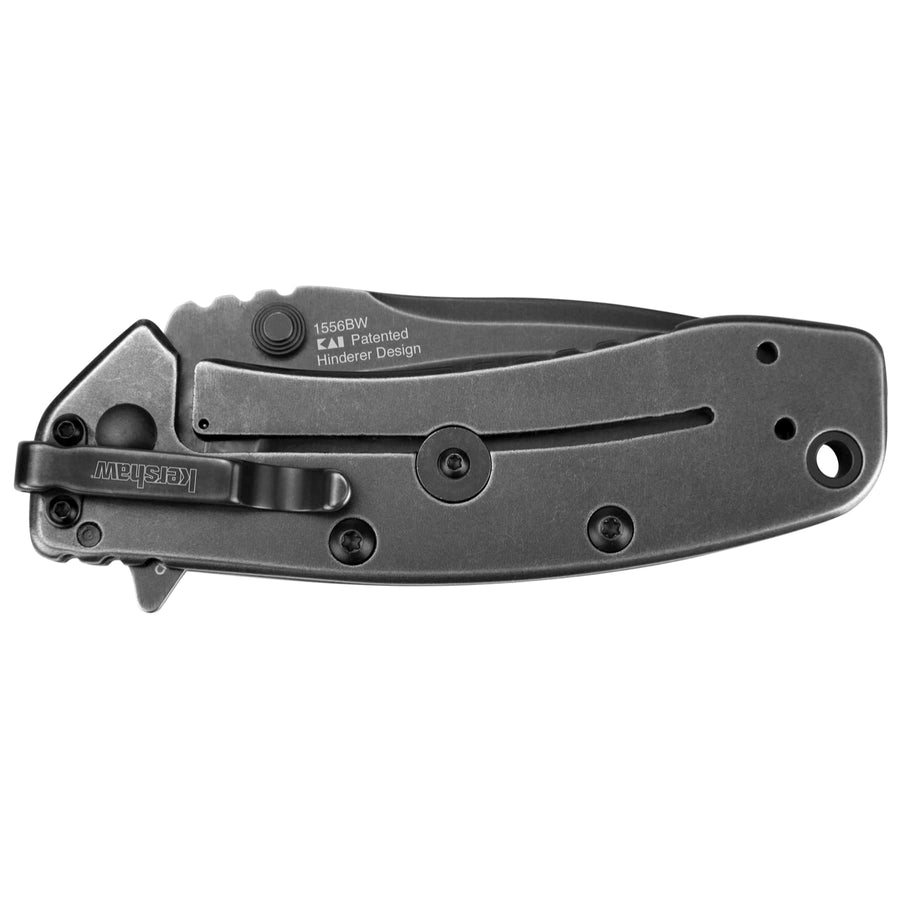 Kershaw Pocket Knife Cryo II BlackWash (1556BW), 3.25 8Cr13MoV Stainless Steel Blade; 410 Stainless Steel Handle, SpeedSafe Assisted Opening, Frame Lock, 4-Position Deep-Carry Pocketclip; 5.5 OZ
