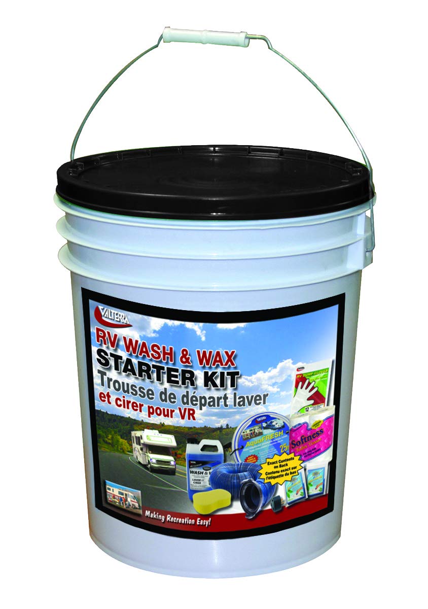 K88130 Valterra RV Starter Kit (with Bucket and Wash & Wax Kit),1 Pack