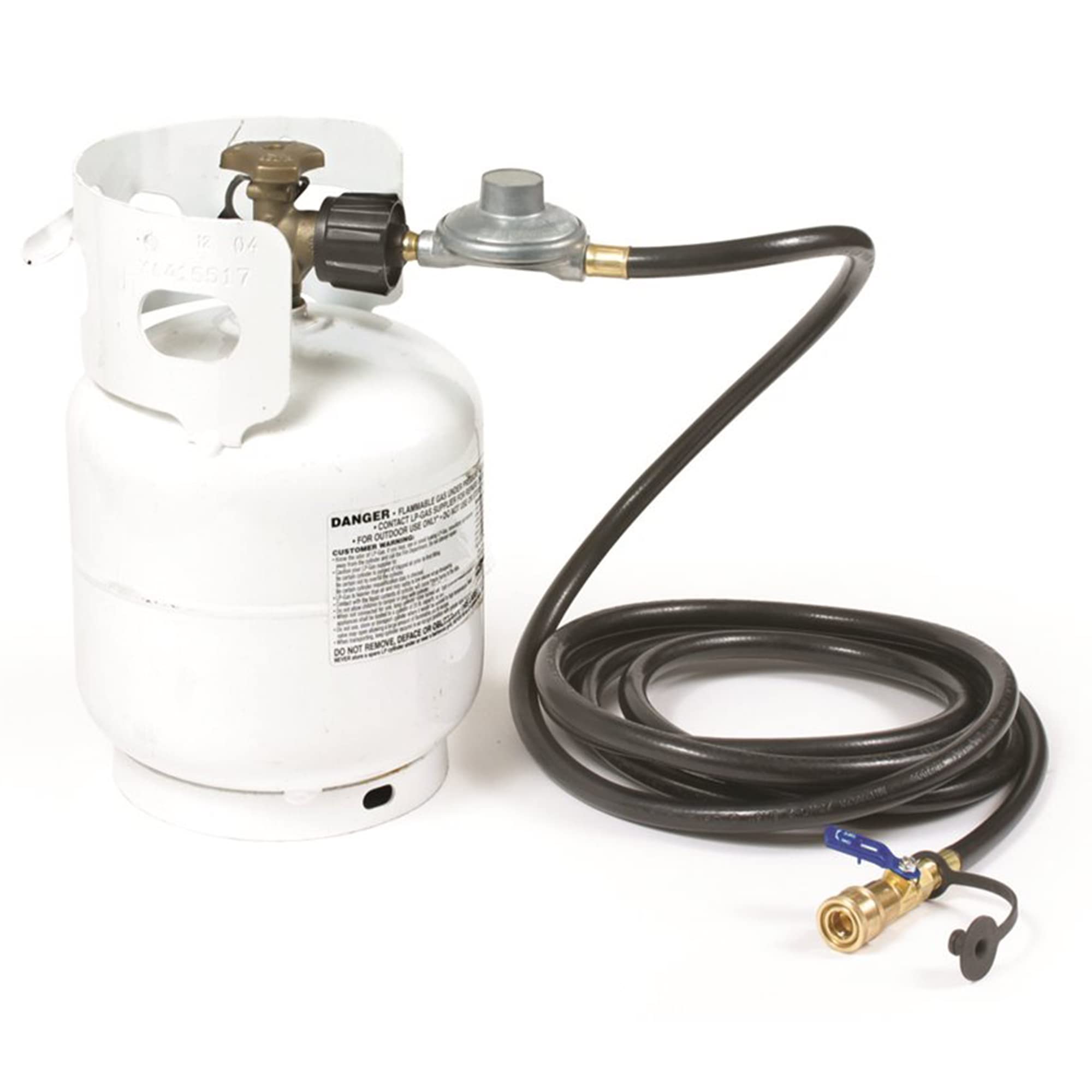 Camco Gas Regulator Low Pressure with 6' Hose and Female Quick Connect x Acme Nut- Simple and Quick Install - Use with Low Pressure Gas Appliances (57629)