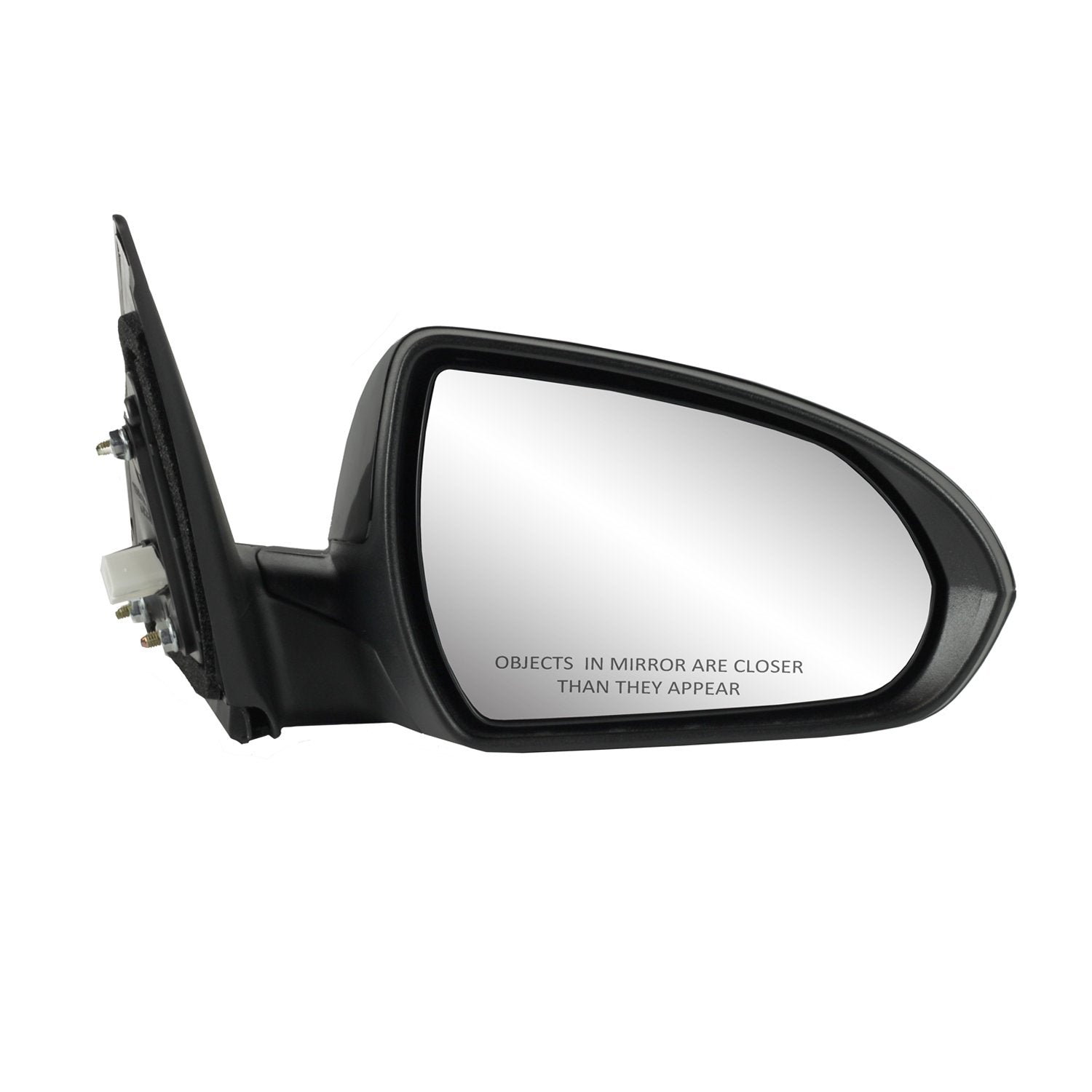 Fit System Side Mirror Passenger for Hyundai Elantra Sedan, US Built, Textured Black w/PTM Cover, Foldaway, w/o spot Mirror, Power