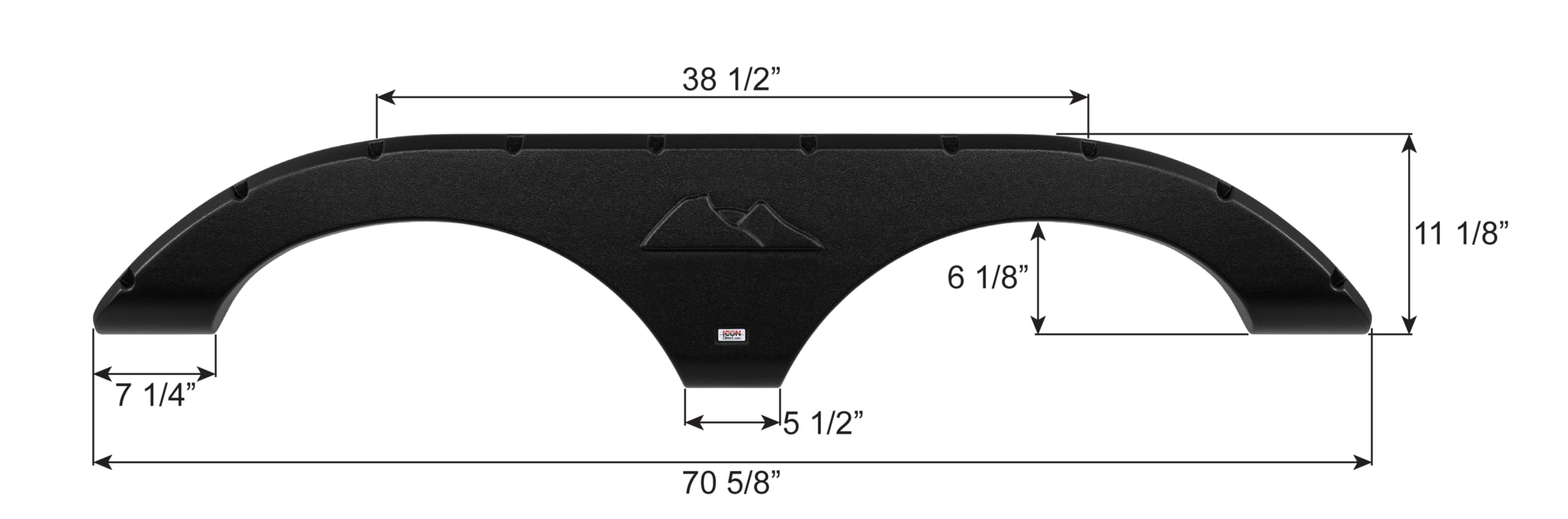 ICON Fender Skirt 14751, Tandem, Keystone, FS2293, Black