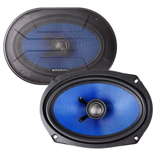 Colossus Classic Hifonics HCC69CX 6x9 Car Speakers - 150W Peak Power, Aluminum Dome Tweeters, Blue Woven Fiber Cones & Butyl Rubber Surrounds - 2-Way Coaxial Design