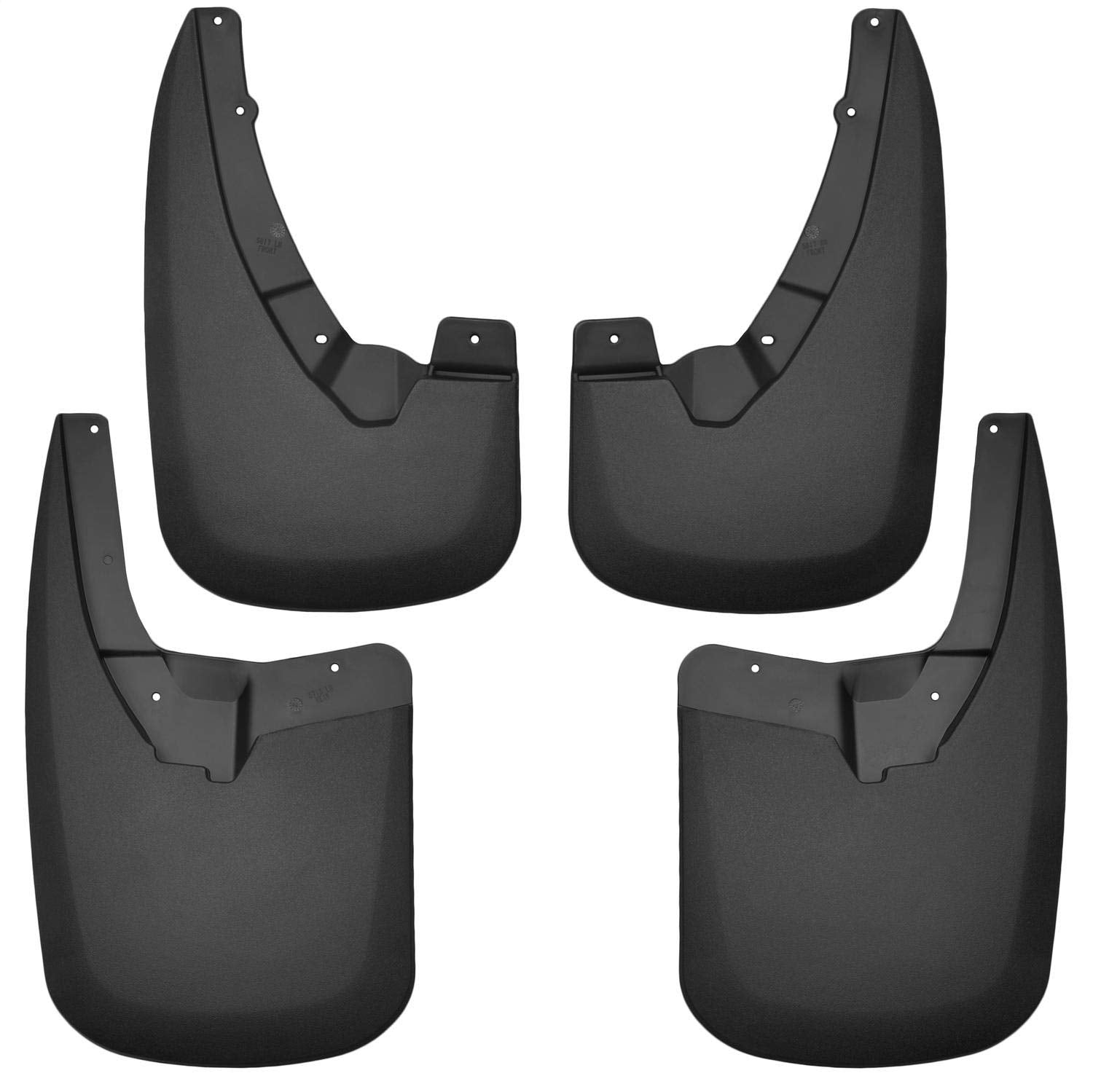 Husky Liners Mud Guards Custom | Fits 2009-2024 Ram 1500/Ram 1500(19-24 Classic Body) 2010-2018 Ram 2500/3500 w/Single Rear Wheels & w/Out OEM Fender Flares | Front & Rear Set, 4-pc Black - 58176