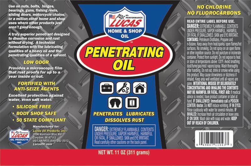 11043 Lucas Oil Penetrating Oil - 11 Ounce (Pack of 12)