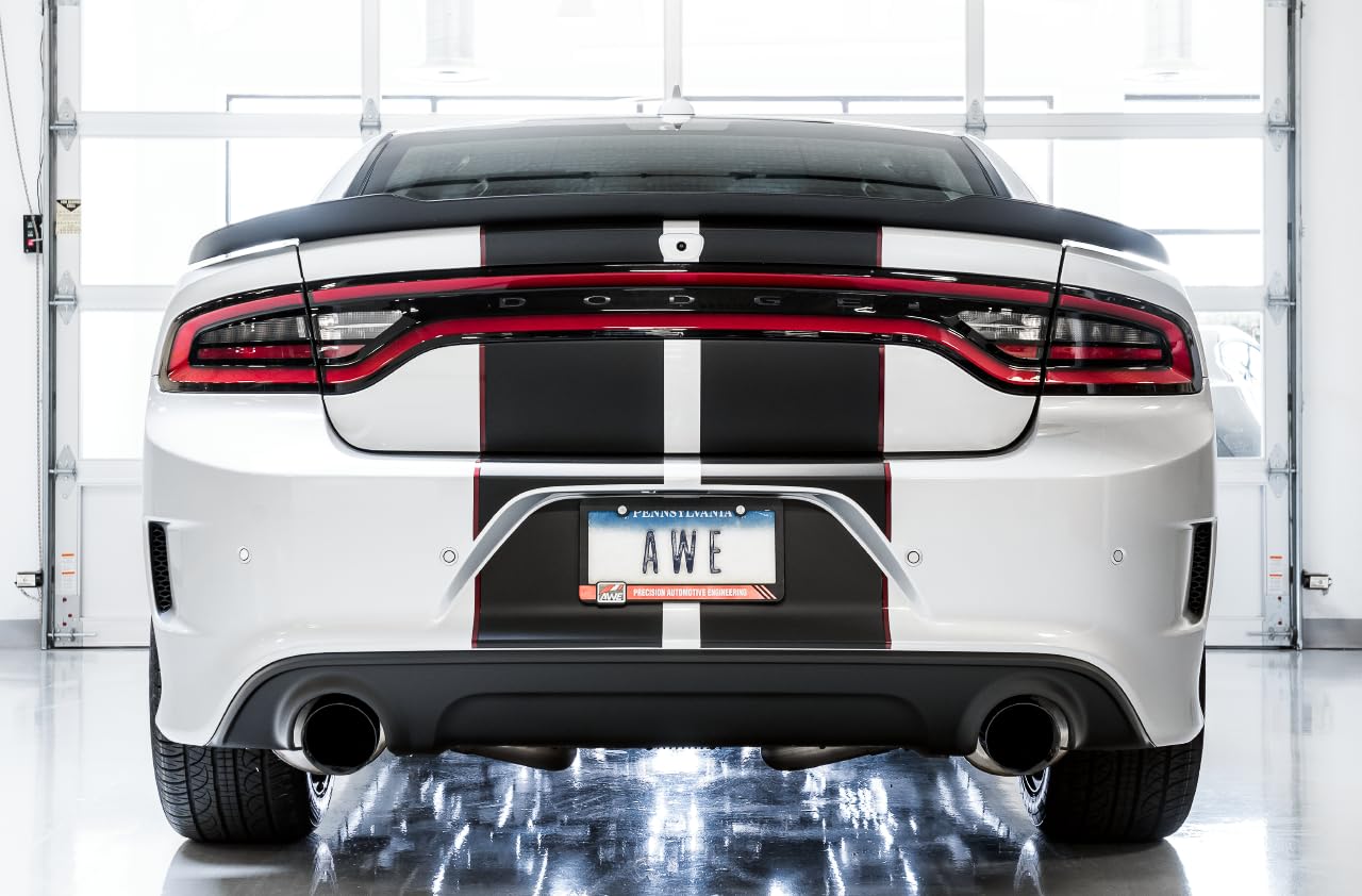 Track AWE Cat-Back Exhaust, Black Tips 2017-2023 Charger 5.7L