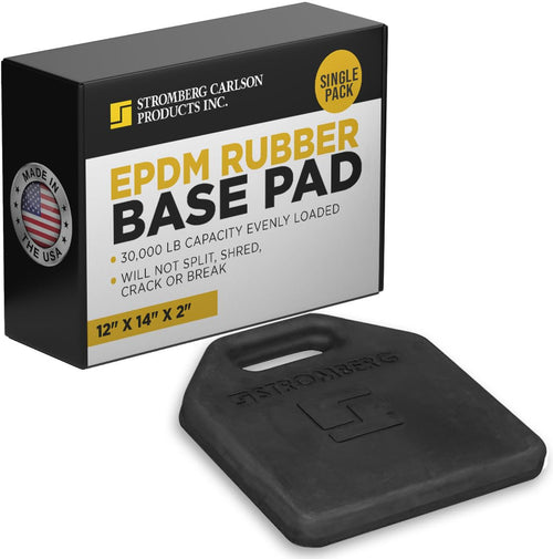 Stromberg Carlson Base Pads RV – JBP-1214.2 Heavy Duty Trailer Base, Leveling Stabilizer Pad for Campers, Landing Gear, EPDM Pads, RVs and Travel Trailers – 12" x 14" x 1", Pack of 1