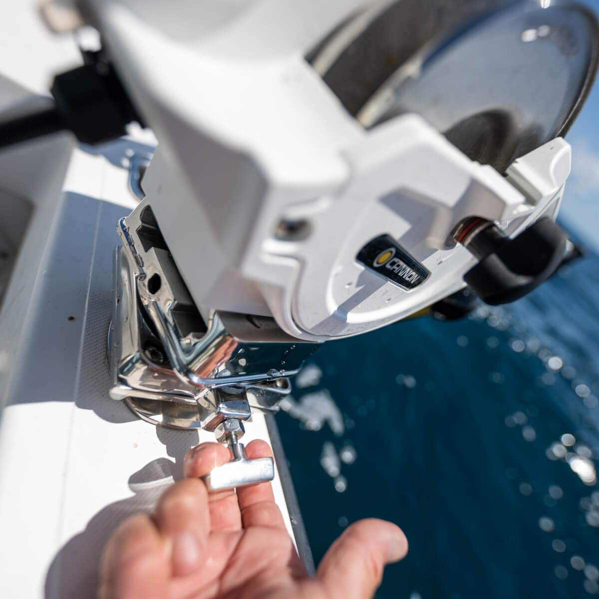 Low-Profile Cannon Swivel Downrigger Mounting Base for Boats – Stainless Steel
