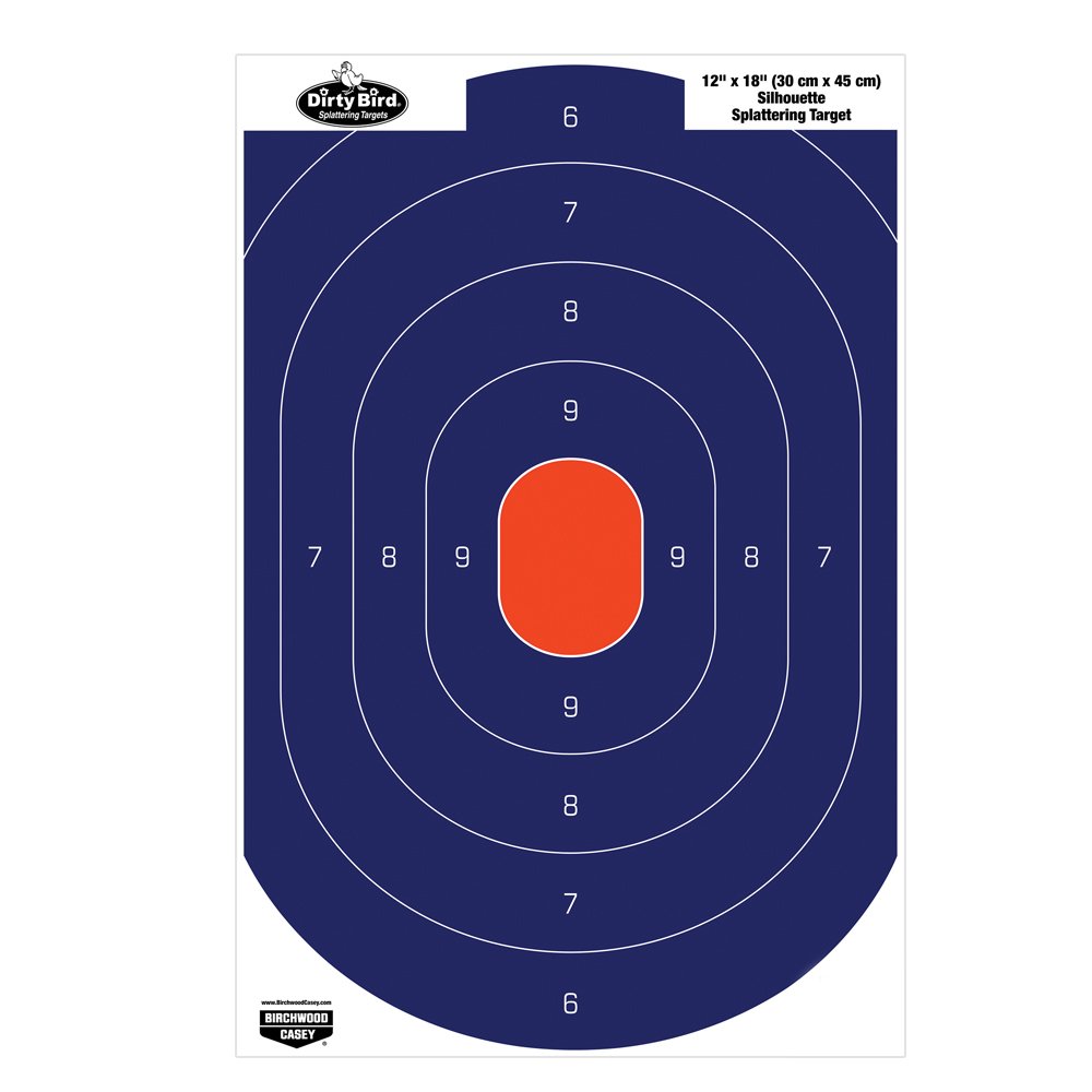 Dirty Bird Birchwood Casey Silhouette Target (Per 50), Blue/Orange, 12 x 18-Inch
