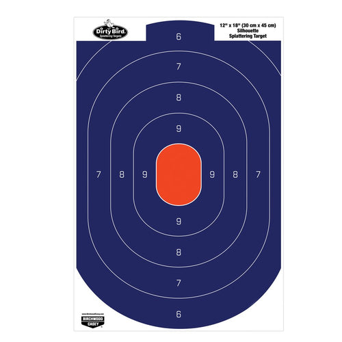 Dirty Bird Birchwood Casey Silhouette Target (Per 50), Blue/Orange, 12 x 18-Inch