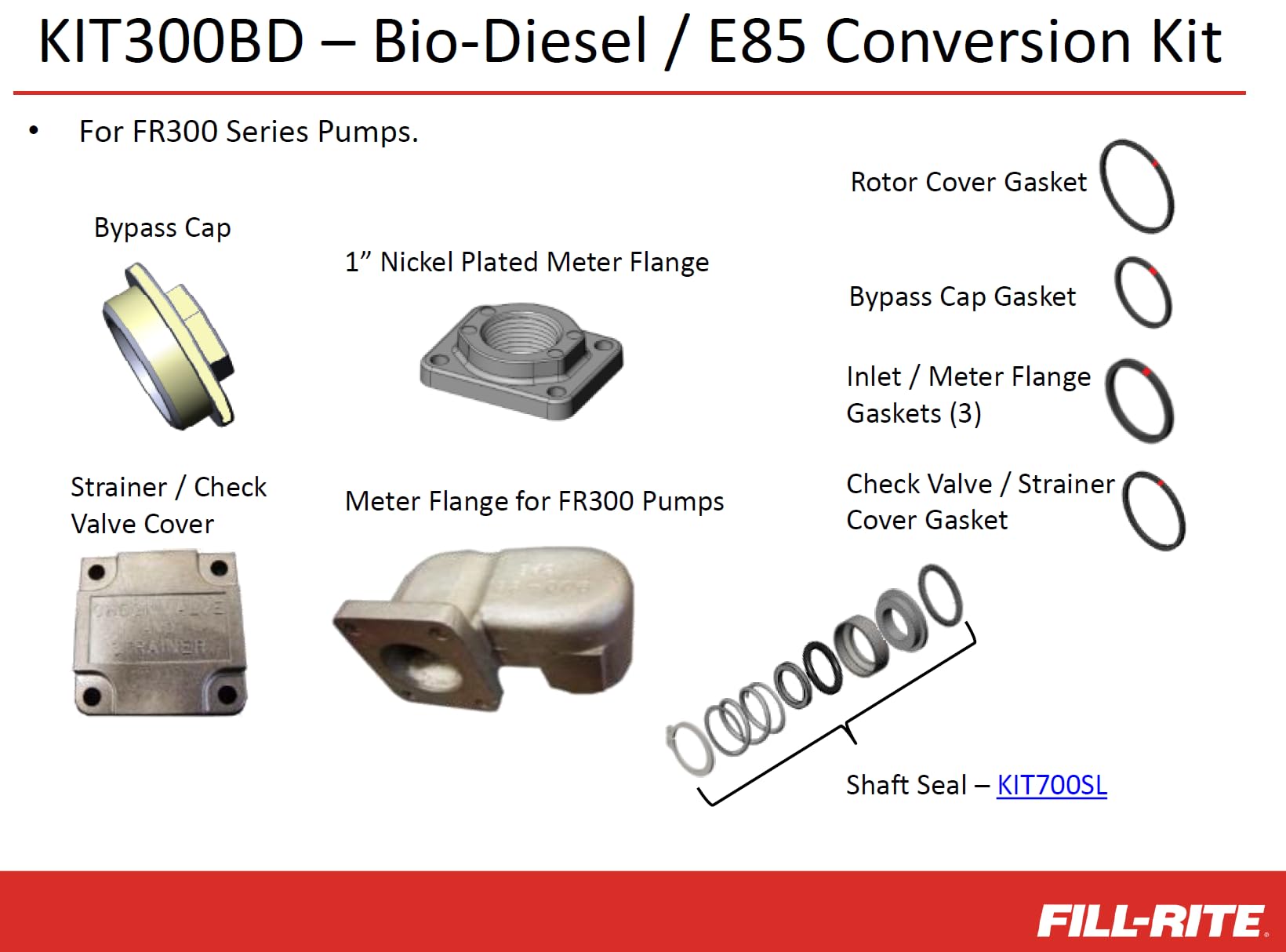 Fill-Rite Conversion Kit KIT300BD to Bio-Diesel/E85 Pump for FR300 Series
