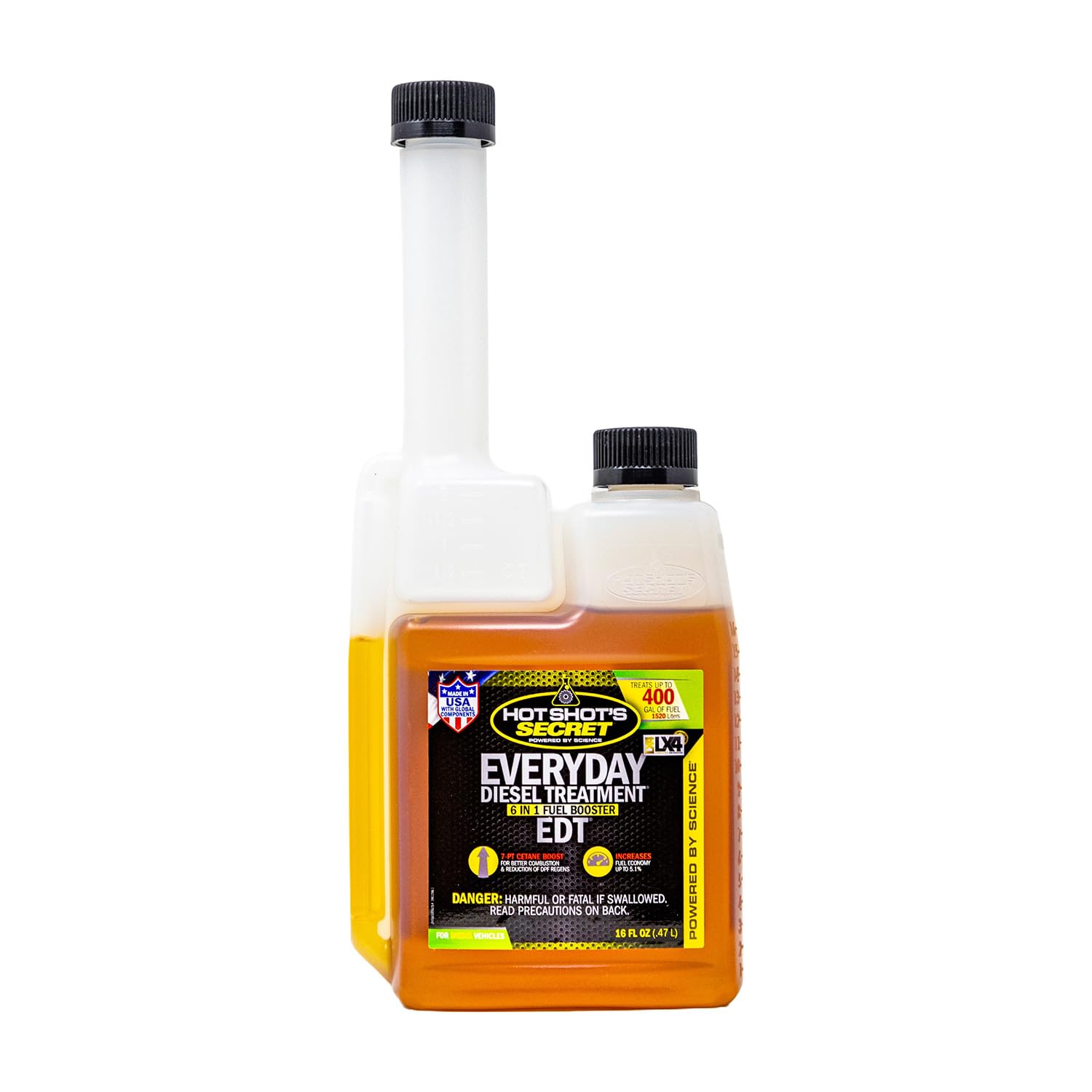 Everyday Diesel Treatment Hot Shot's Secret (HSSEDT16ZS) 6-in-1 Diesel Fuel Additive - Treats 400 Gallons, Diesel Injector Cleaner, Diesel Fuel System Cleaner, Diesel Additive Boosts Cetane, 16oz