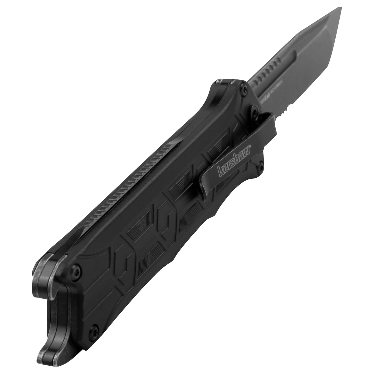 Kershaw Pocket Knife Interstellar, 2.7 Inch Stainless Steel Tanto Partially Serrated Blade, EDC with Manual Opening, Single-Position Pocketclip, Everyday Carry Pocket Knife for Men and Women