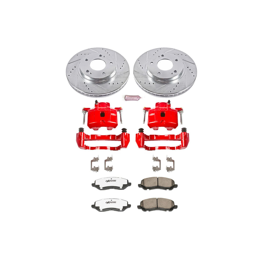 Power Stop Z26 KC1678-26 Front Street Warrior Brake Kit Chrysler Dodge Mitsubishi For Chrysler Sebring, Dodge Stratus, Mitsubishi Eclipse, Mitsubishi Galant [Model Specific]