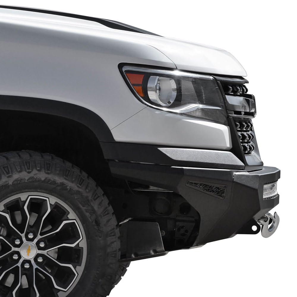 Stealth Fighter Front Bumper Addictive Desert Designs F371202740103 Hammer Black Panel Color Satin Black w/Winch Mount