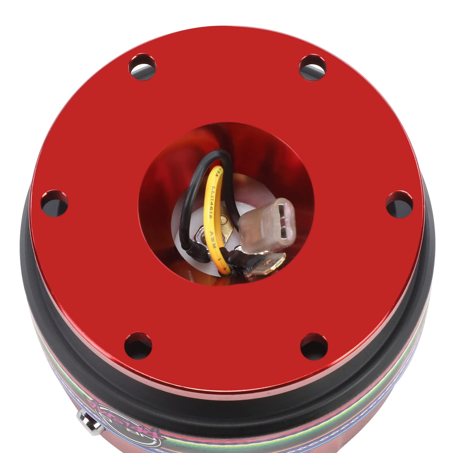 NRG Innovations Steering Wheel Gen 2.0 Quick Release Adapter 6-HOLE with Mounting Bolts, Quick Release - Red Body/Mexicali ring with Prisma Collab, NRG-SRK-200RD-MEXICALI