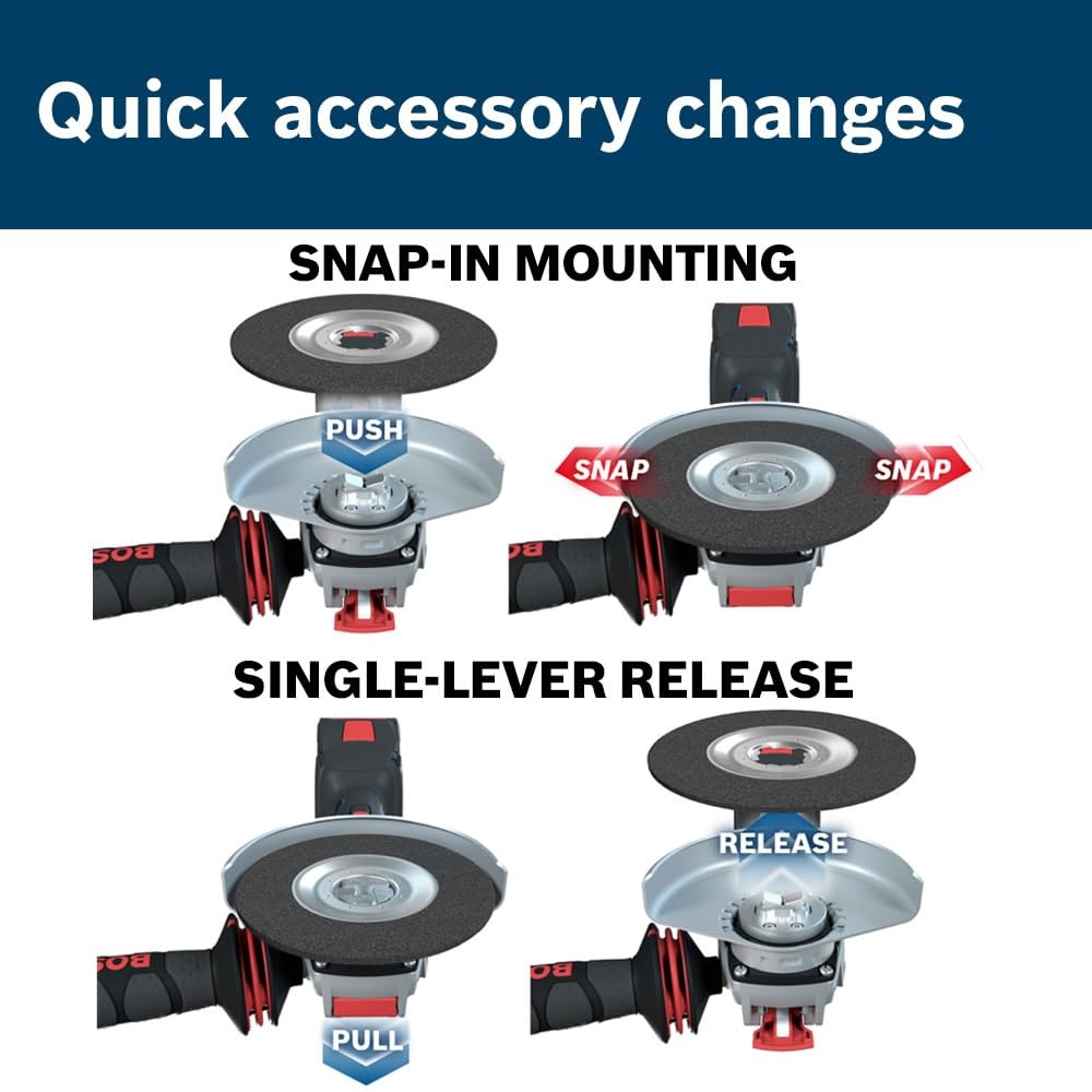 Bosch 18V GWX18V-13CN PROFACTOR™ X-LOCK Connected-Ready 5 – 6 In. Angle Grinder with Slide Switch (Bare Tool)