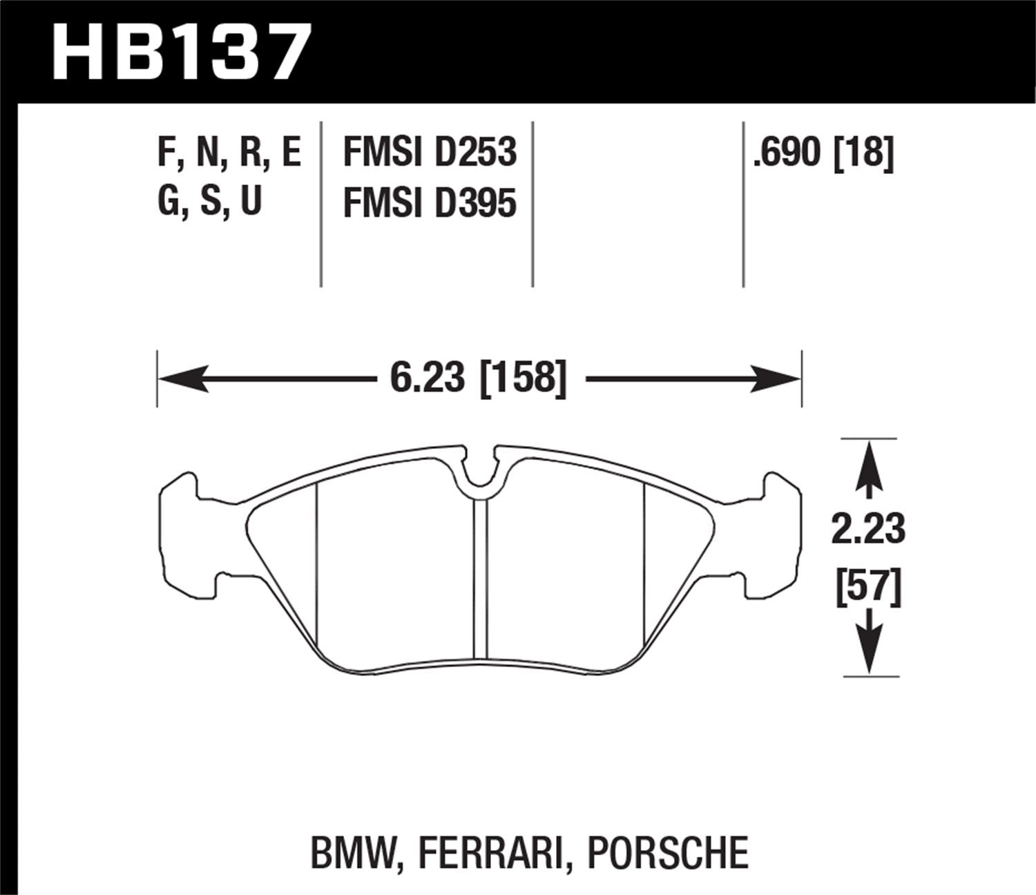 HPS Performance Hawk HB137F.690 Ceramic Brake Pad