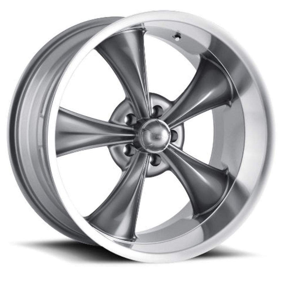 Ridler Wheels 18x8.0 695 Wheel 0mm Acorn Lug Type GREY/MACHINED LIP GREY/MACHINED LIP 5x114.3