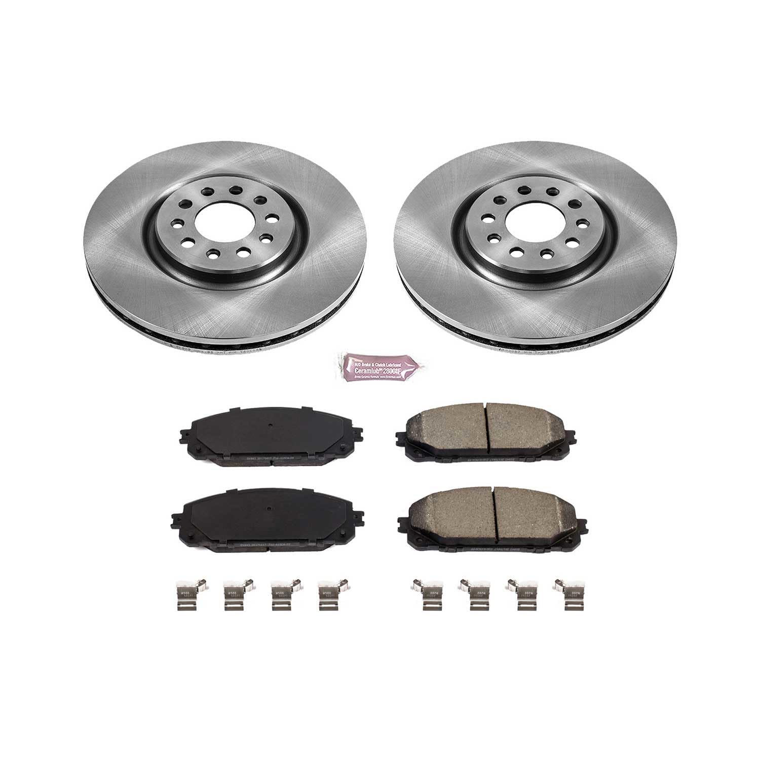 Power Stop Autospecialty KOE7414 Front Replacement Brake Kit-OE Brake Rotors & Ceramic Brake Pads For Jeep Cherokee 2016-2022 [Model Specific]