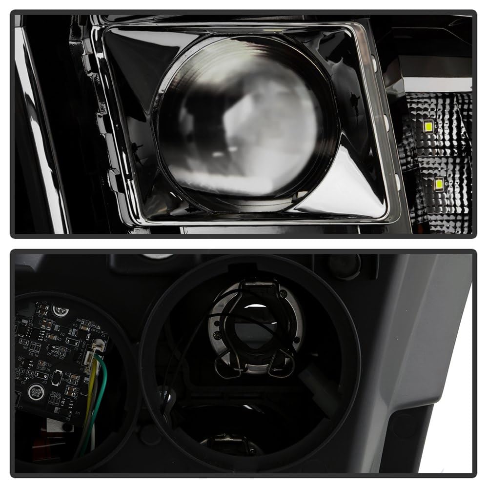 Dodge Ram 09-18 1500~3500 Spyder (xTune) LED DRL/Halogen Projector Headlights - Low Beam-H7(Included) ; High Beam-H7(Included) ; Signal-LED - Chrome