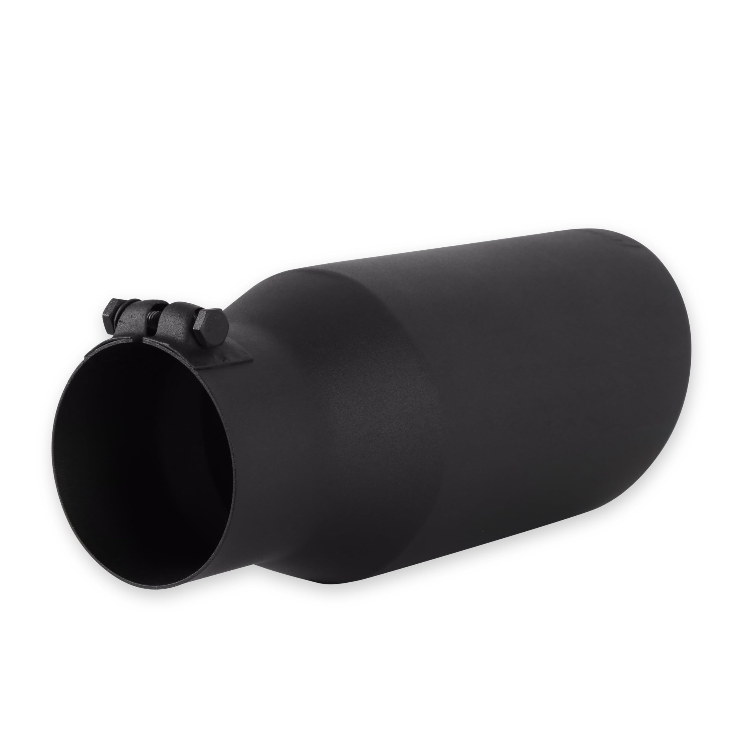 Flowmaster Exhaust Tip 15405B 5 Inch Angle Cut Black Ceramic Coated 304 Stainless Steel Fits 3.5 Inch Tubing 12 Inch Long - Clamp On - Sold Individually