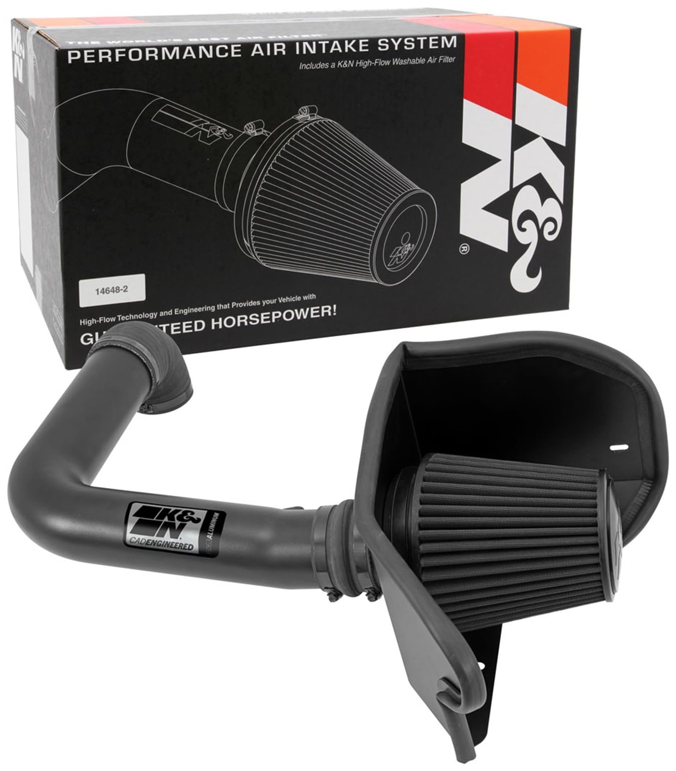 Cold Air Intake System K&N: Dry-Flow Air Filter, Increase Performance & Towing: Compatible with 2004-2008 FORD/LINCOLN: Expedition, F150, Lobo, Mark LT, 71-2556
