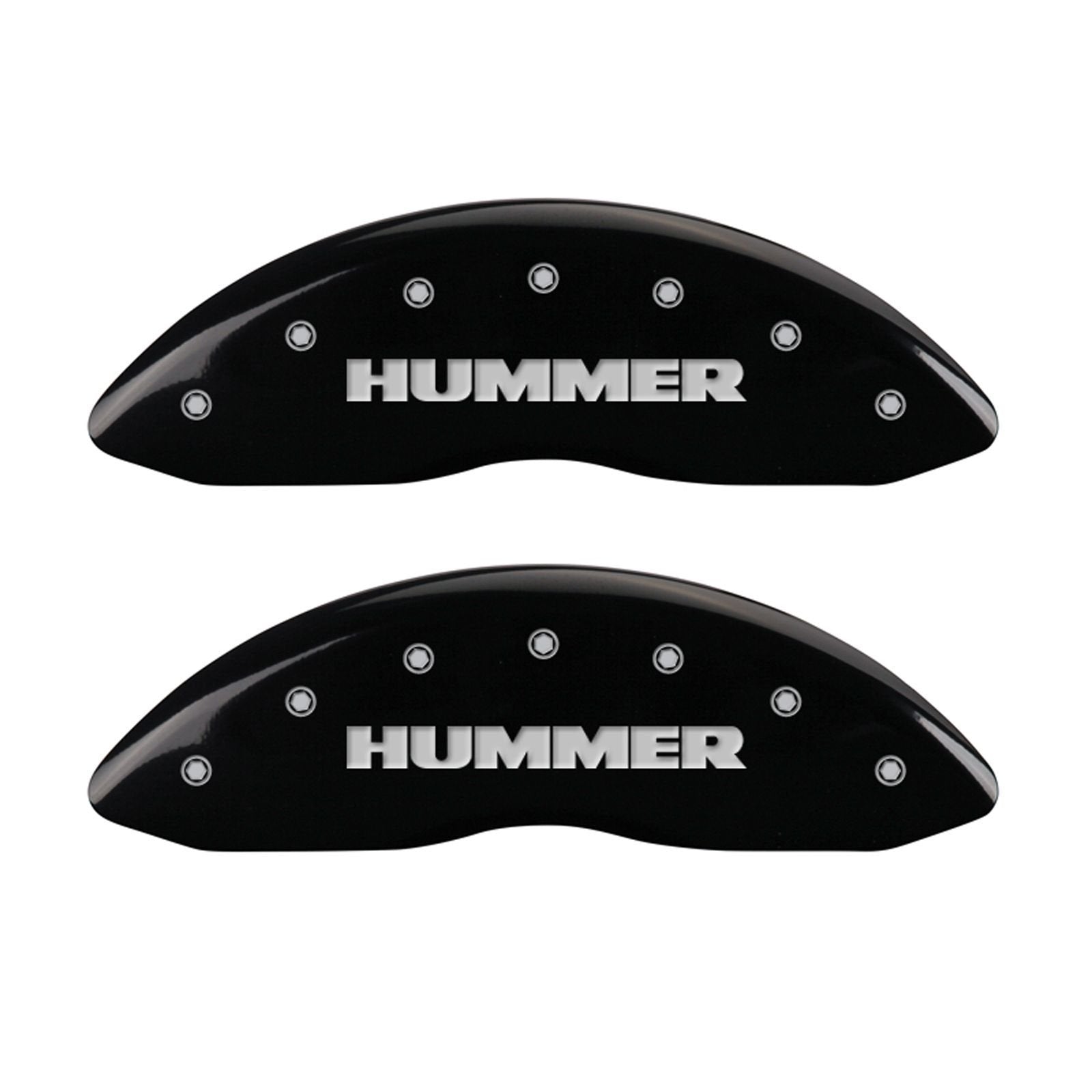 MGP 'HUMMER' Caliper Covers 52002SHUMBK Engraved Caliper Cover with Black Powder Coat Finish and Silver Characters, (Set of 4)